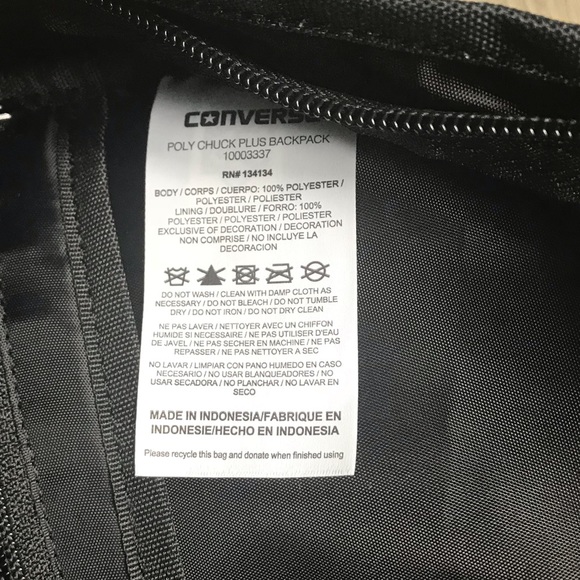 NWT Poly Chuck Plus Backpack B/W logo Unisex AUTHE - Picture 6 of 8